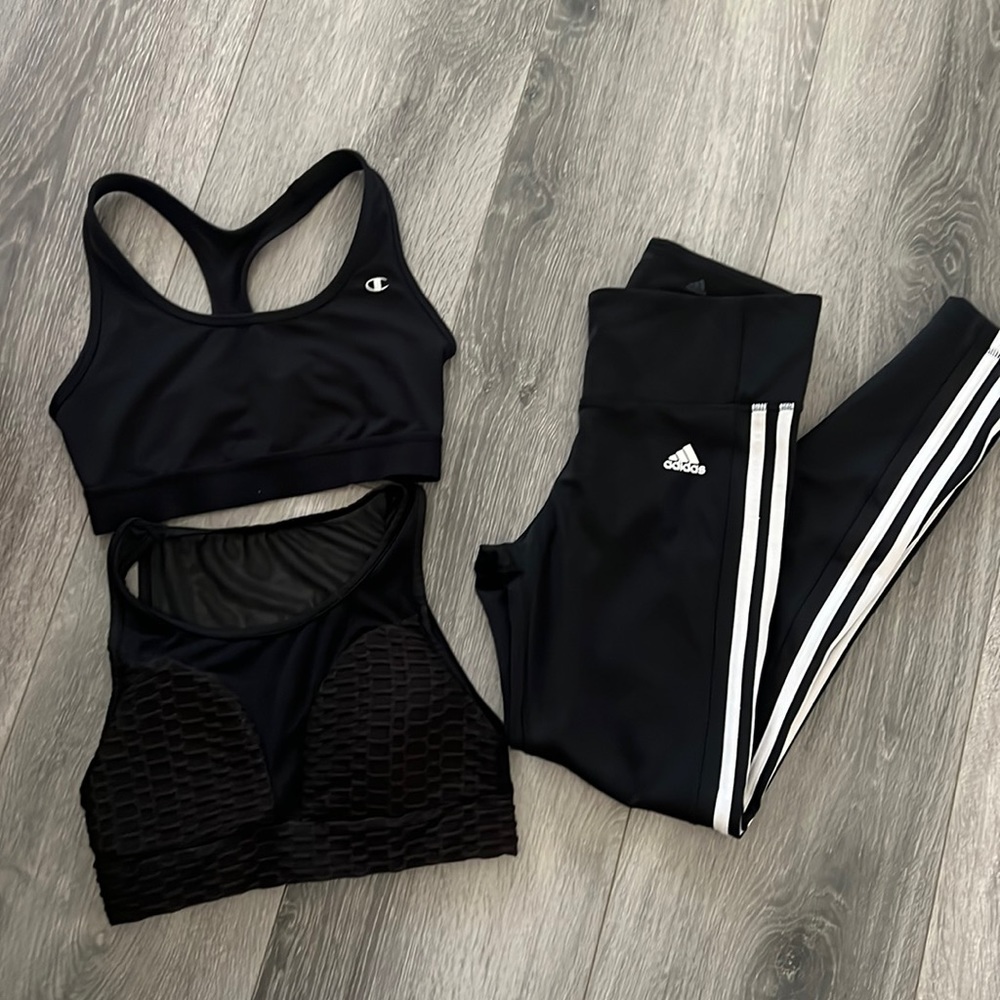 Sports bras and adidas leggings